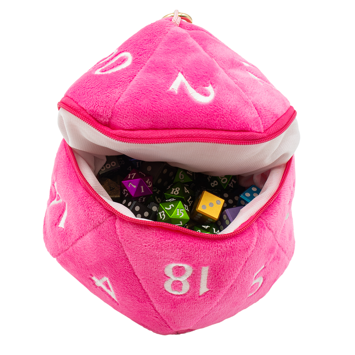 UPI Plush D20 Dice Bag Hot Pink