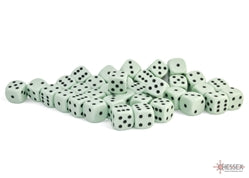 Chessex: Opaque D6 12MM Pastel Green/Black (36)