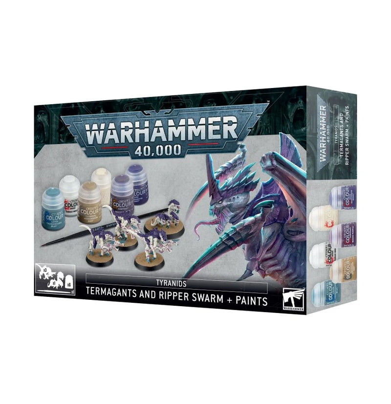 Warhammer 40,000 Tyranids Termagants and Ripper Swarm + Paints Set