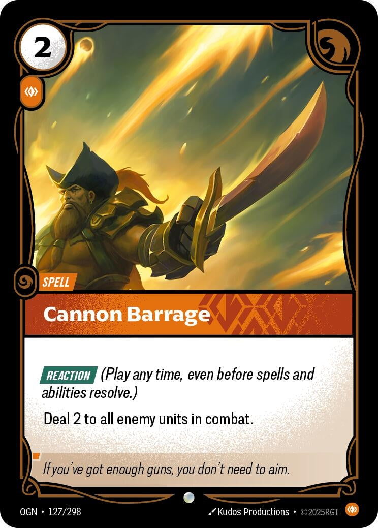 Image for Cannon Barrage (127/298) (OGN) - Riftbound: League of Legends Trading Card Game