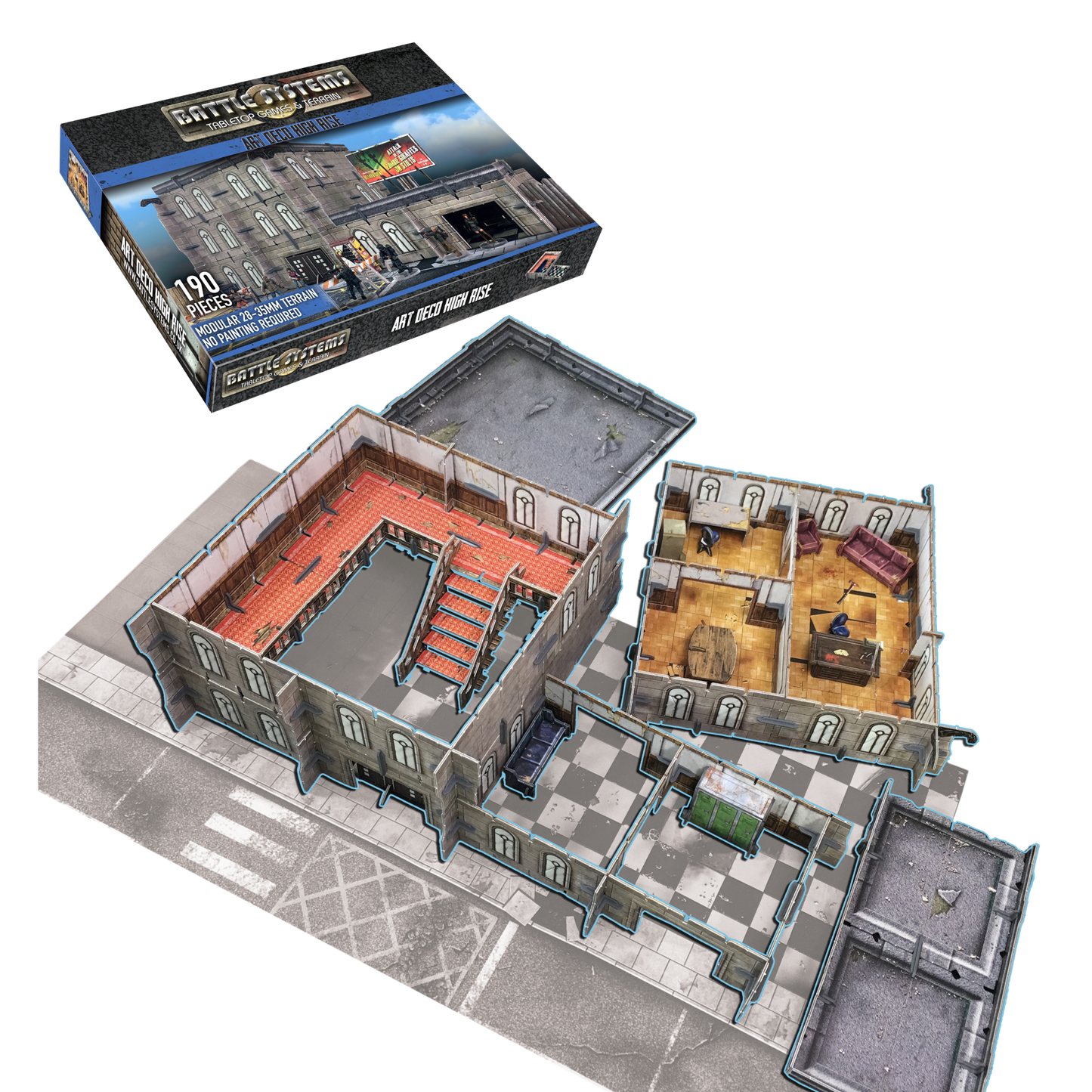 Battle Systems Terrain Urban Art Deco High-Rise Core Set