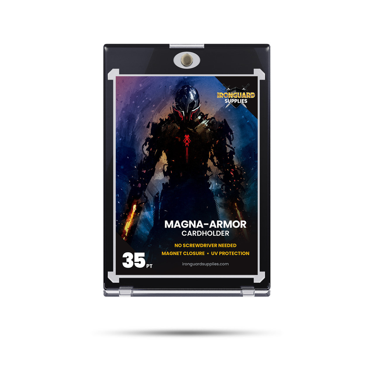 Ironguard One Touch 35pt Magnetic Card Holder: Single Black Border