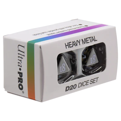 Ultra Pro: Vivid Heavy Metal Dice: Black (2)
