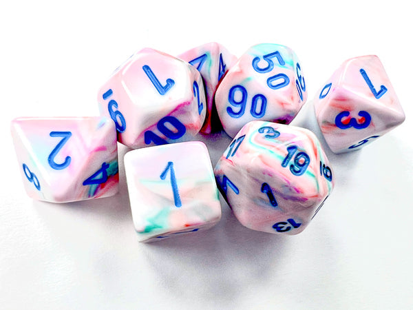 Mini Festival Pop Art/Blue Polyhedral 7-Die Set