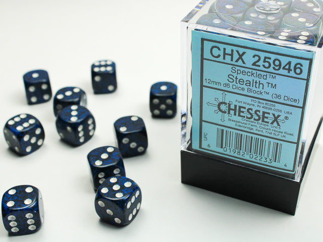 Chessex: 12mm Speckled Stealth D6 Set