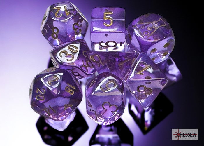 Chessex 7-set Translucent Lavender w/ gold