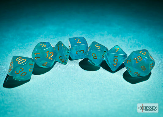 Chessex Dice Borealis Teal/Gold Polyhedral 7-Die Set