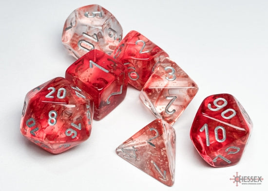 Chessex: Nebula Red/Silver Polyhedral Set