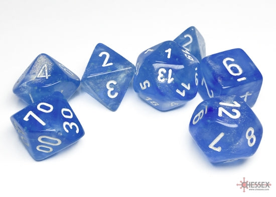 Chessex Dice Borealis Sky Blue/White Polyhedral 7-Die Set