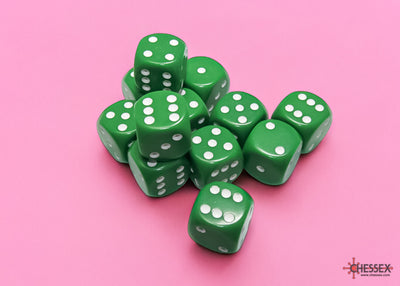 Chessex: 16mm Green/White D6 Set