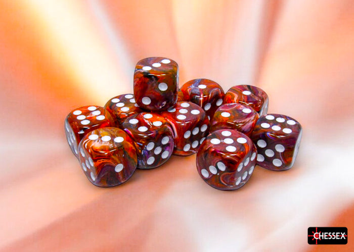 Chessex: 16mm Festive Symphony/White D6 Set