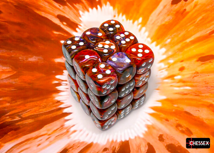 Chessex 12mm 36d6 Festive: Symphony/White