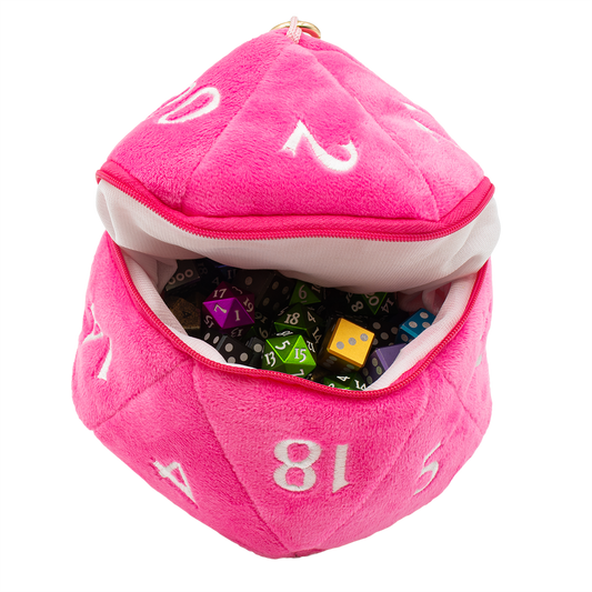UPI Plush D20 Dice Bag Hot Pink