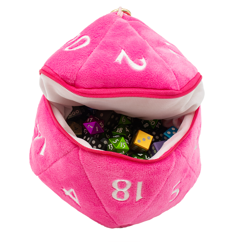 UPI Plush D20 Dice Bag Hot Pink