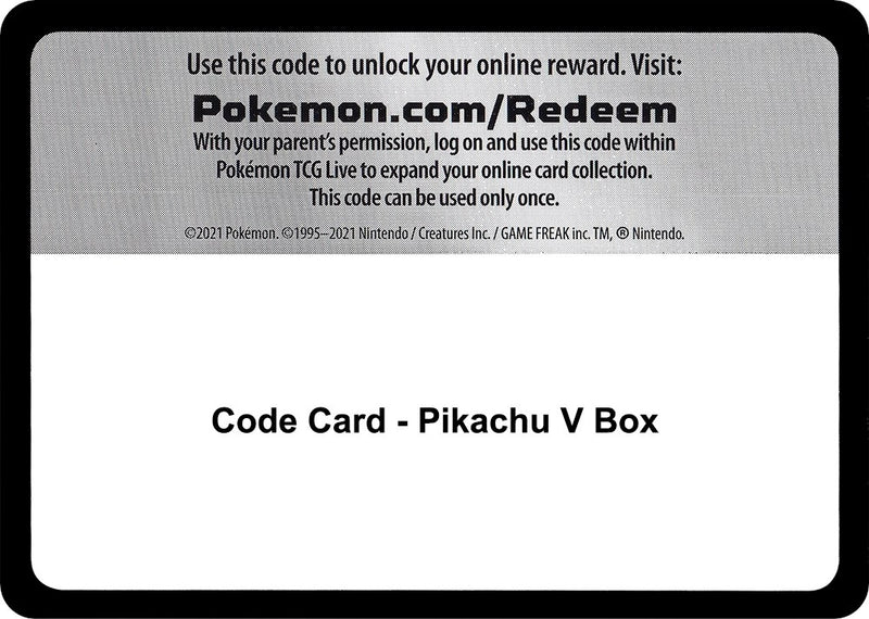 Code Card - Pikachu V Box – GMI GAMES