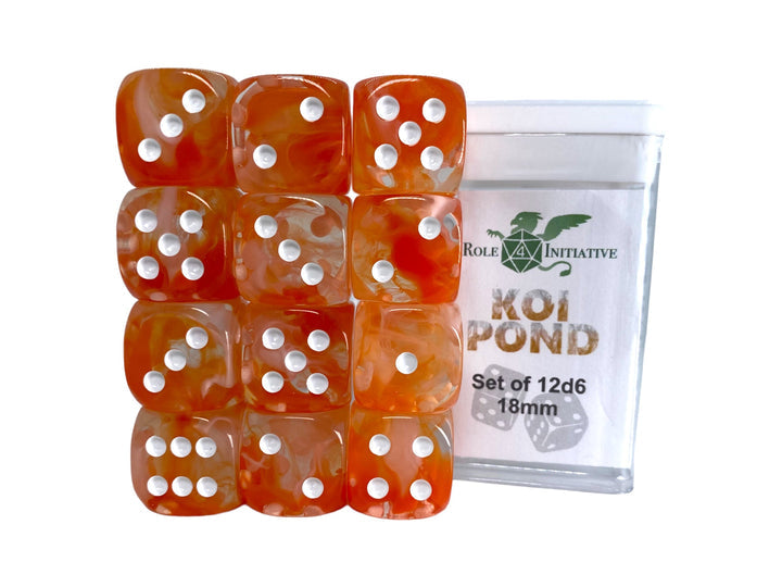 D6 Dice Set Diffusion Koi Pond set of 12D6 (18mm)