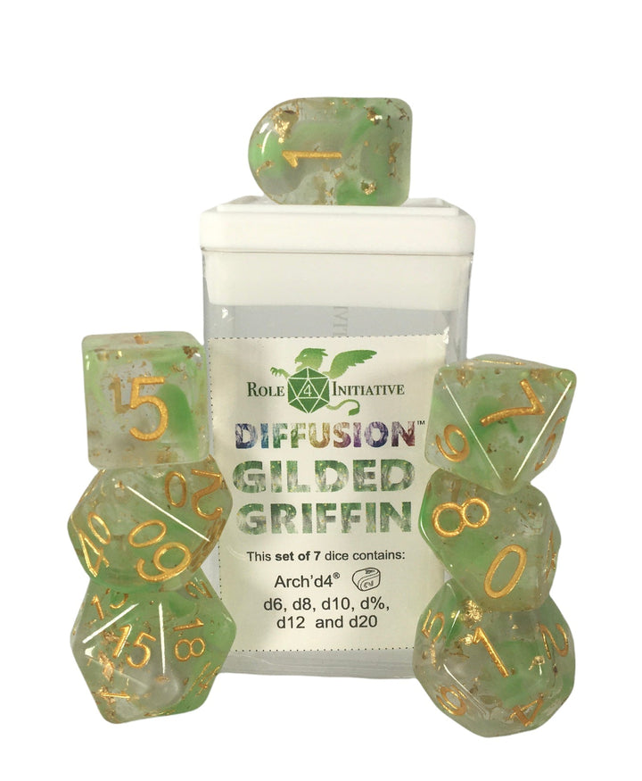 Role 4 Initiative Diffusion Gilded Griffin 7 Die Polyhedral Set