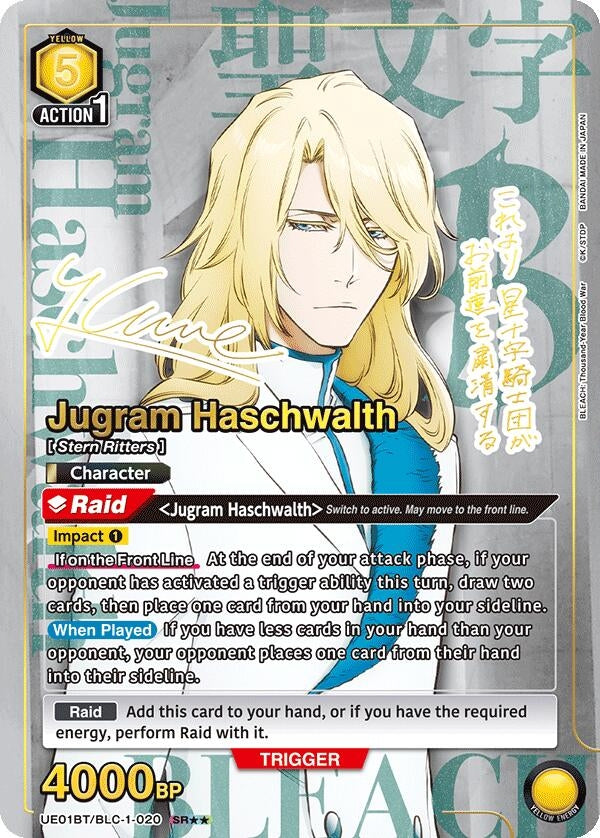 Image for Jugram Haschwalth (020) (SR**) (UE01BT/BLC-1-020) [UE01BT: BLEACH: Thousand-Year Blood War] - Union Arena