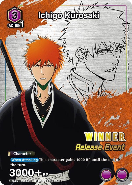 Image for Ichigo Kurosaki (Release Event Winner) (UEPR/BLC-1-103) [UE01BT: BLEACH: Thousand-Year Blood War Release Event Cards] - Union Arena