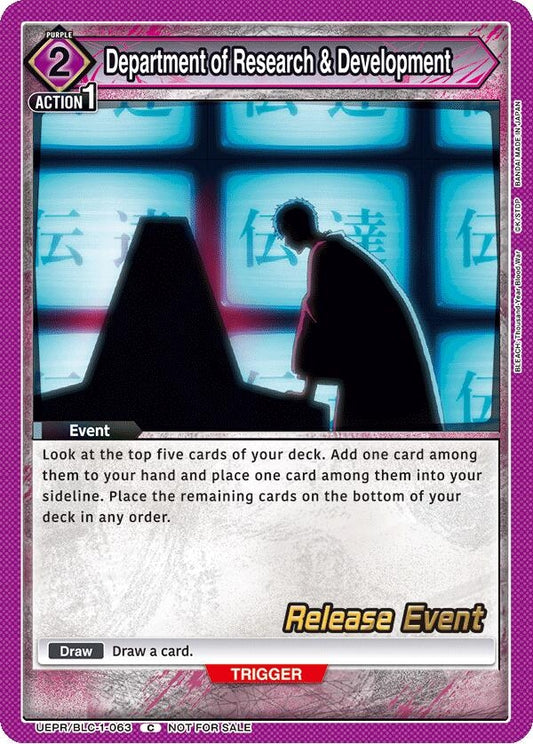 Image for Department of Research & Development (UEPR/BLC-1-063) [UE01BT: BLEACH: Thousand-Year Blood War Release Event Cards] - Union Arena