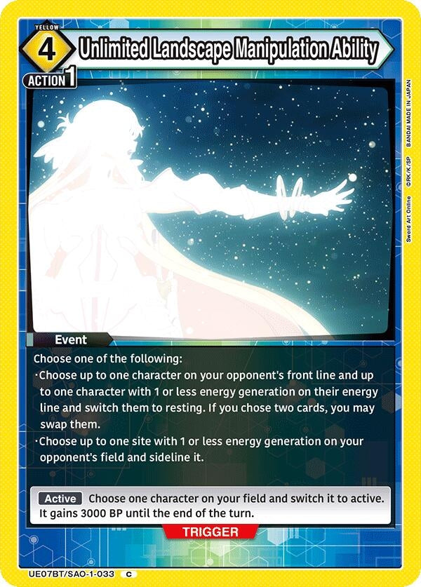 Image for Unlimited Landscape Manipulation Ability (UE07BT/SAO-1-033) (UE07BT) - Union Arena