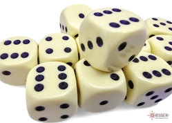 Chessex: D6: 16mm: Opaque: Pastel Yellow/Black
