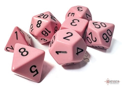 Chessex: Polyhedral 7-Die Set: Opaque: Pastel Pink/Black
