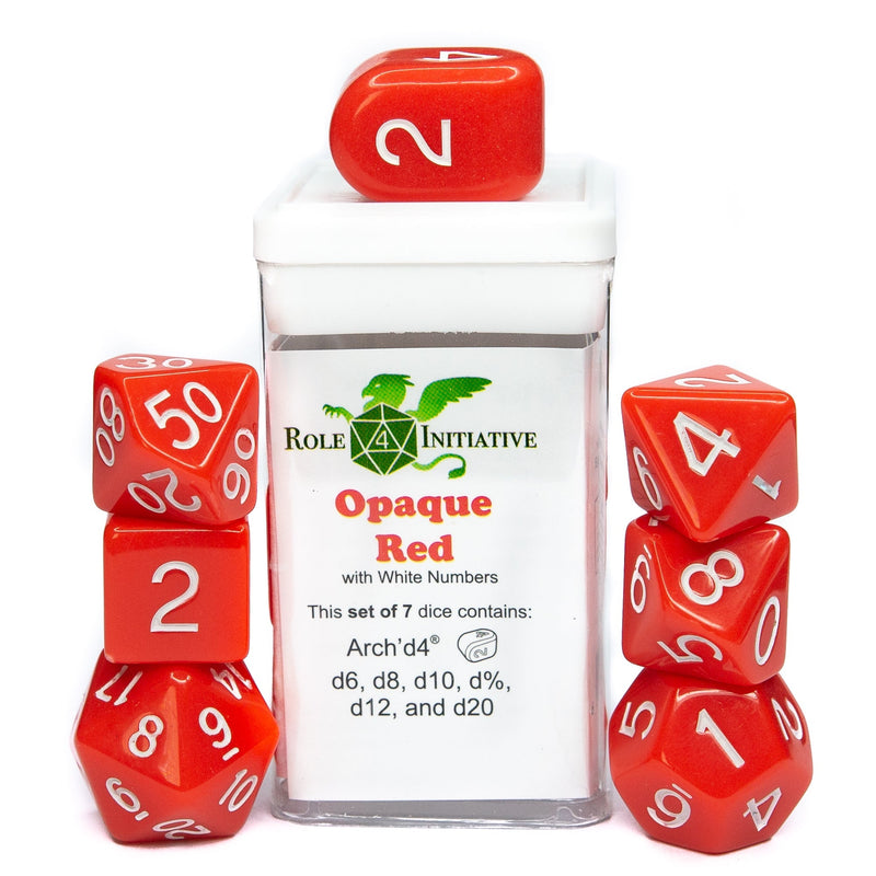 Role 4 Initiative Opaque Red 7 Die Polyhedral Dice Set