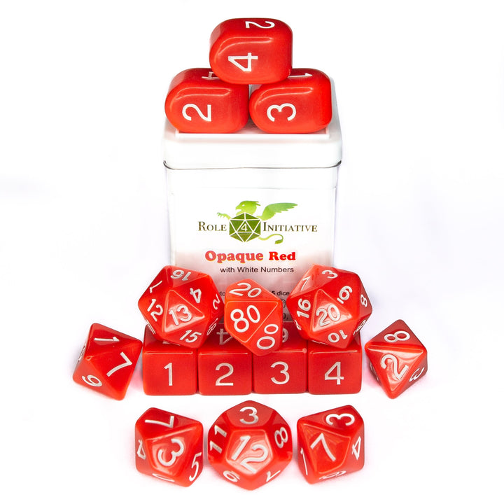 Role 4 Initiative Opaque Red 15 w/ Arch'd4 Polyhedral Set