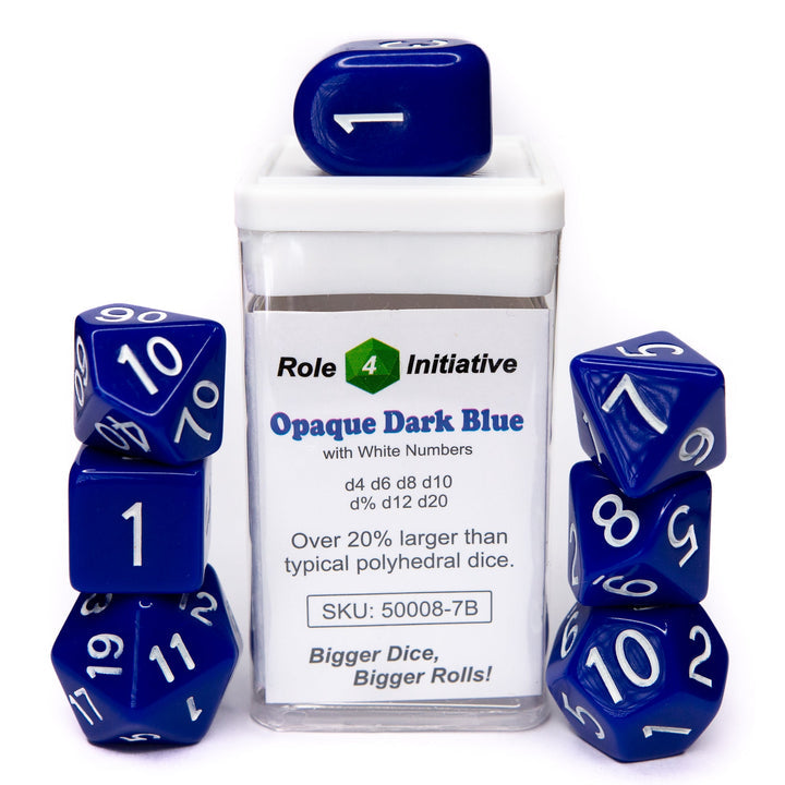 Role 4 Initiative Opaque Dark Blue 7 Die Polyhedral Dice Set