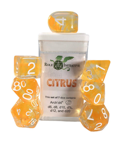 Role 4 Initiative Diffusion Citrus 7 Die Polyhedral Set