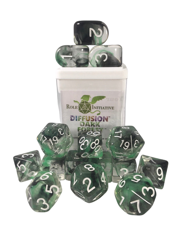 Role 4 Initiative Diffusion Dark Forest 15 Die Polyhedral Dice Set