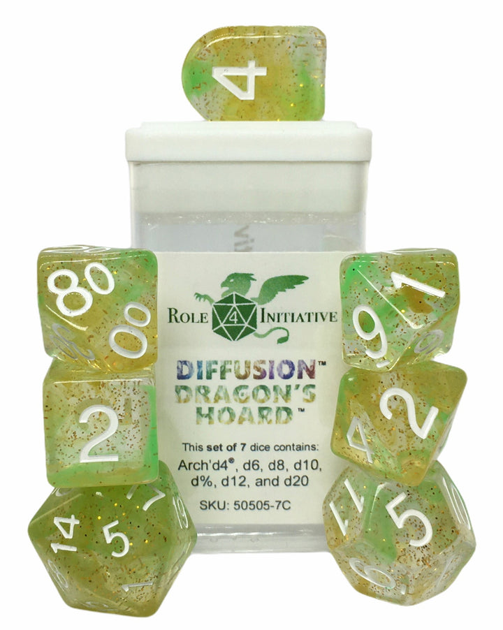 Role 4 Initiative Diffusion Dragon's Hoard 7 Die Polyhedral Dice Set