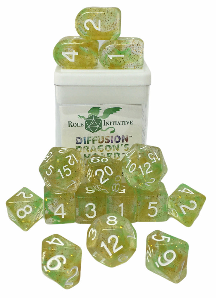 Role 4 Initiative Diffusion Dragon's Hoard 15 Die Polyhedral Dice Set