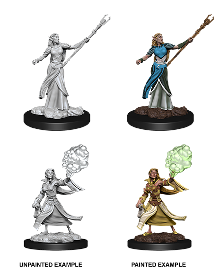 WizKids Nolzur's Marvelous Miniatures: Unpainted Miniatures: Female Elf Sorceror