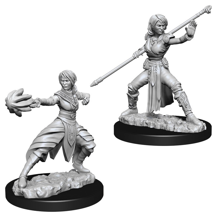 WizKids Nolzur's Marvelous Miniatures: Unpainted Miniatures: Female Half-Elf Monk