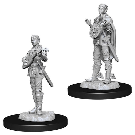 WizKids Nolzur's Marvelous Miniatures: Unpainted Miniatures: Female Half-Elf Bard