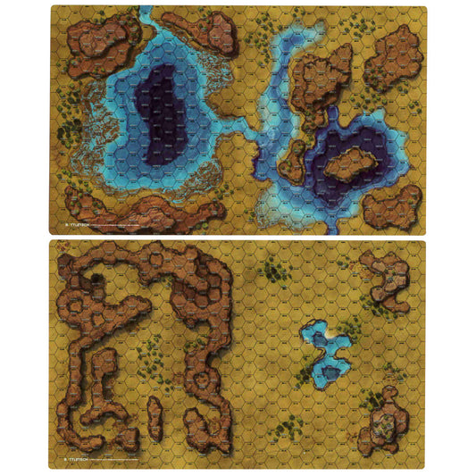 Battletech Battlemat Savannah Large Lakes/Box Canyon