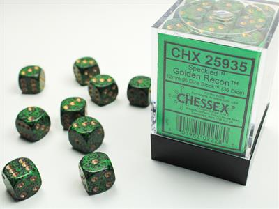 Chessex: SPECKLED® 12MM D6 Golden Recon™ DICE BLOCK™ (36 DICE)