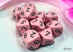 Chessex D10: Opaque: Pastel Pink/Black