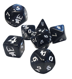 Polyhedral Dice Set (7): Munchkin - Black/White