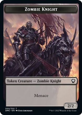 Zombie Knight // Knight Double-Sided Token [Dominaria United Commander Tokens]