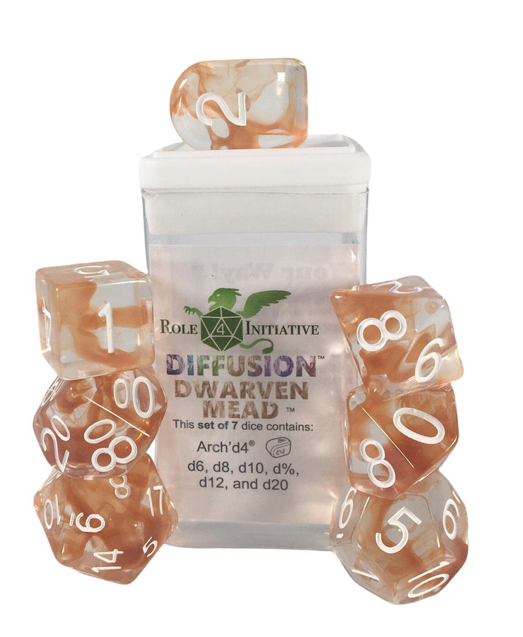 Role 4 Initiative Diffusion Dwarven Mead Polyhedral 15 Dice Set