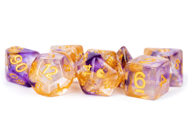 Metallic Dice Games: Poly Unicorn Royal Sunset