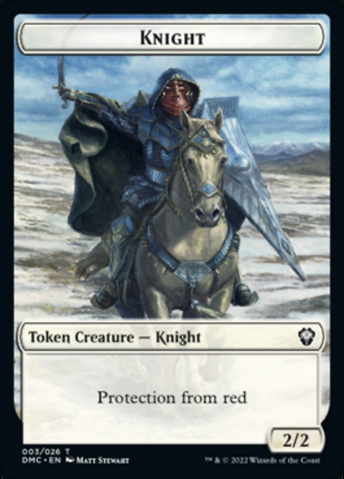 Zombie Knight // Knight Double-Sided Token [Dominaria United Commander Tokens]