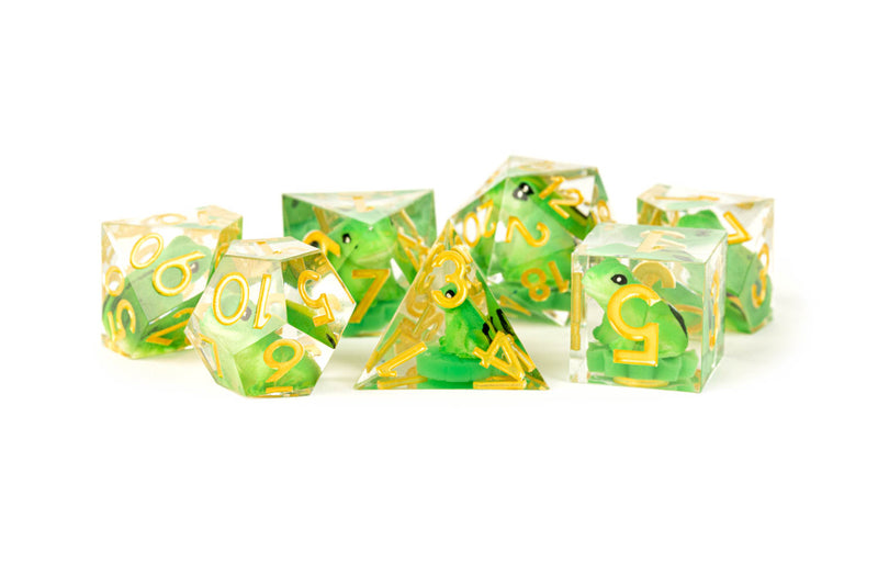 Hand Crafted Sharp Edge Dice: Frog Dice