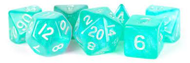 Metallic Dice Games: poly Stardust Turquoise16mm