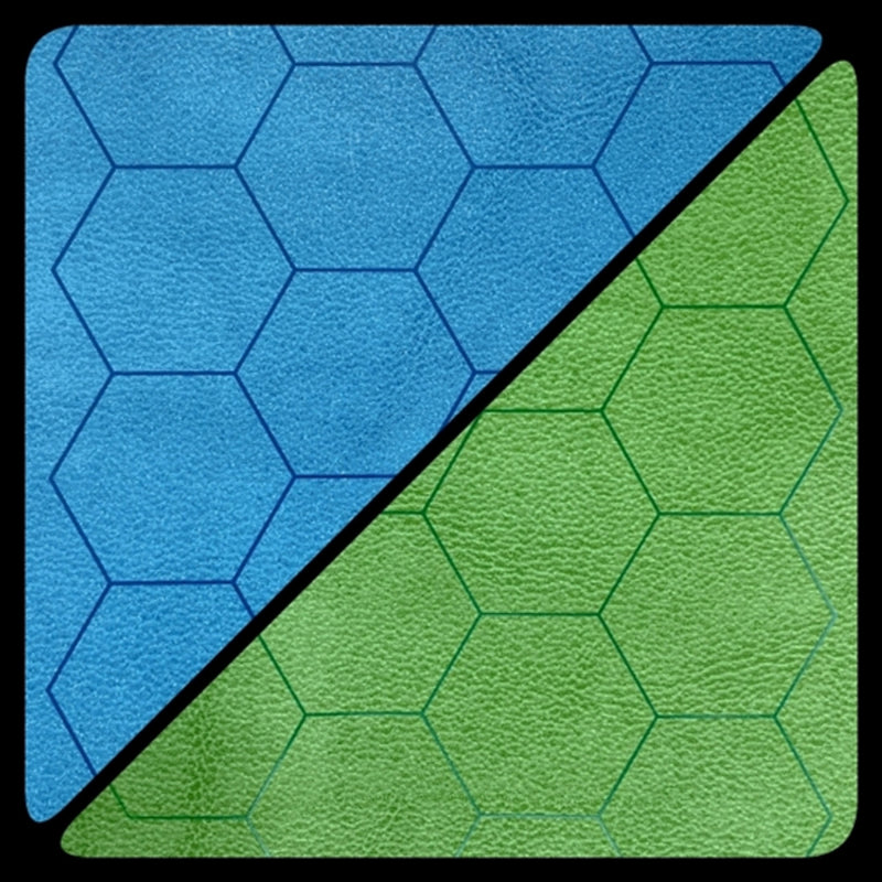 Chessex: Battlemat Reversible Blue-Green 1" Hexes