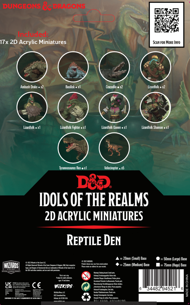 D&D Idols of the Realms 2D Acrylic Miniatures: Scales and Tails-Reptile Den