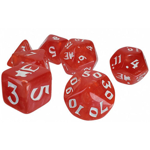 Polyhedral Dice Set (7): Munchkin - Red/White